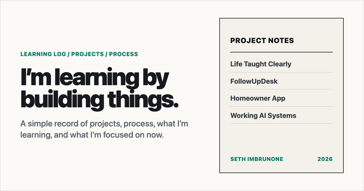 Seth Imbrunone work log preview graphic